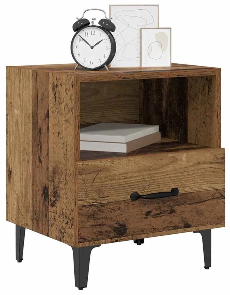 Éjjeliszekrény fiókkal 2 pcs Régi fa 40 x 35 x 47.5 cm Faanyag