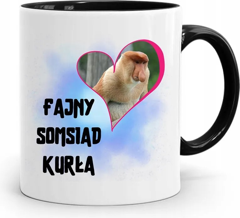 Szomszédnak Fekete Ajándék Bögre fényképes nyomtatással