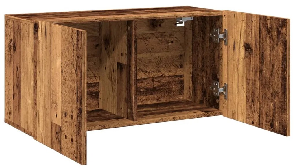 antik fa színű falra szerelhető TV-szekrény 80 x 30 x 41 cm