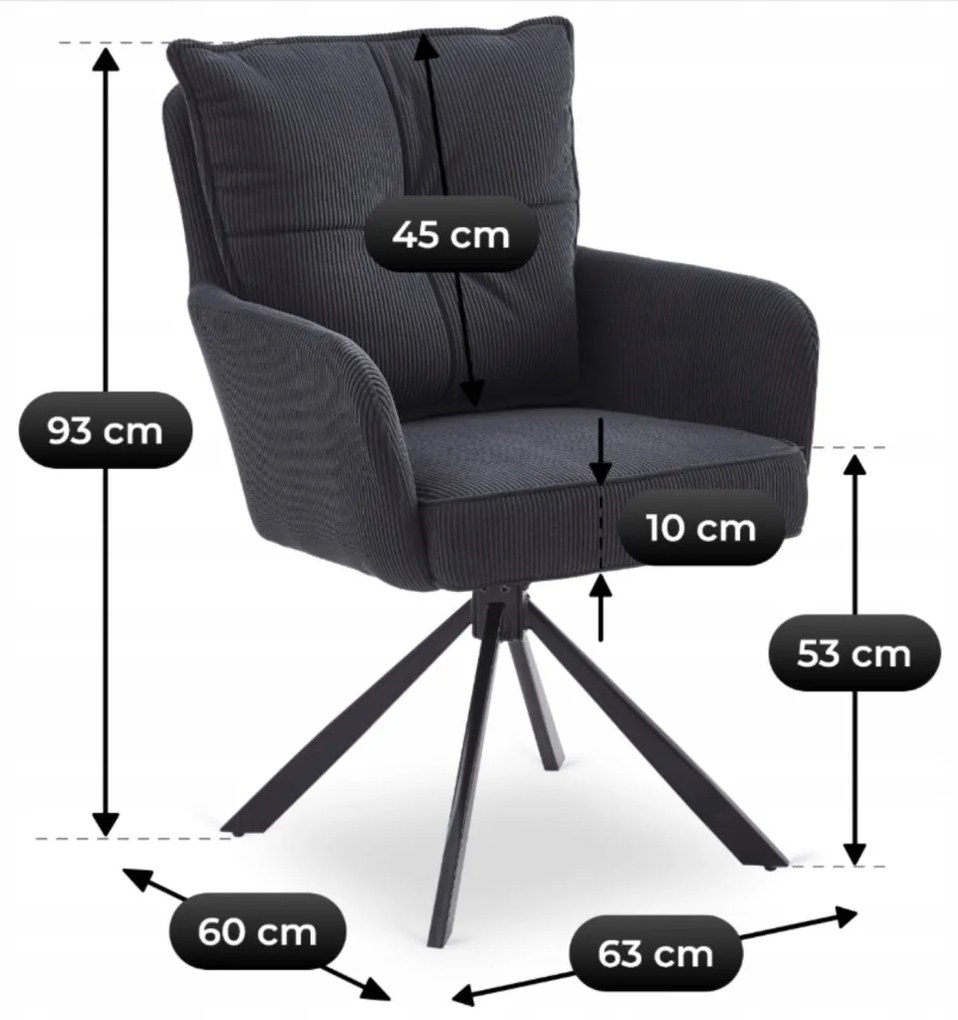 Forgó Étkező/Tárgyaló Fekete Színben. CITY