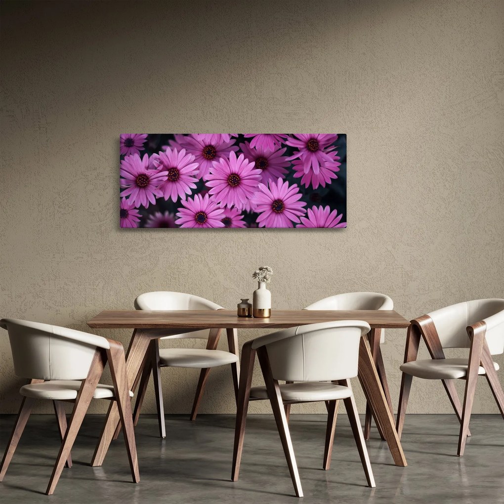 Rózsaszín virágok képe (120x50 cm)