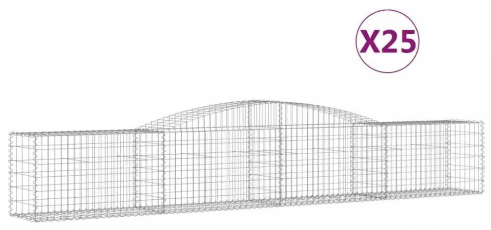 25 db íves horganyzott vas gabion kosár 400x50x60/80 cm