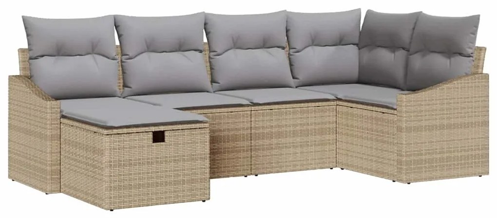 Kerti Kanapé Szett 6 pcs Bézs 55 x 62 x 69 cm Poli rattan