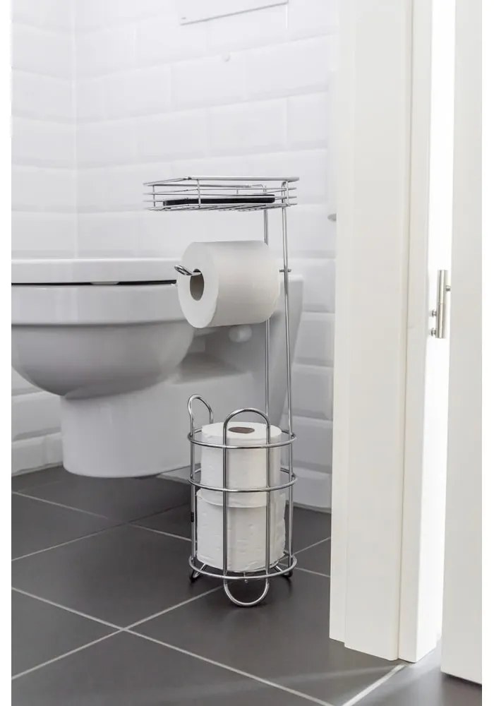 Ezüstszínű krómozott acél WC-papír tartó állvány – Wenko