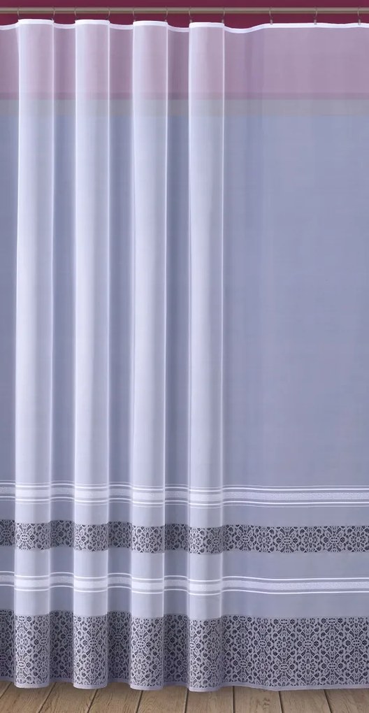 Kész Függöny Szalaggal Szürke Mintás 300x130 Kiárusítás