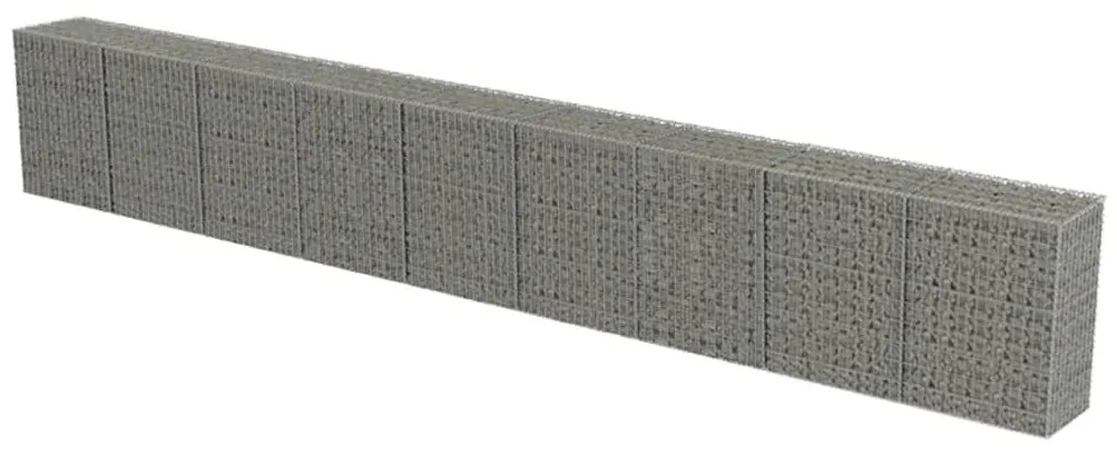 vidaXL horganyzott acél gabion fal fedéllel 900 x 50 x 100 cm