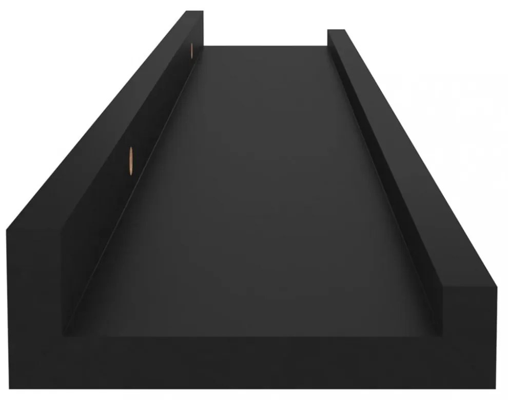 4 db fekete fali polc 60 x 9 x 3 cm