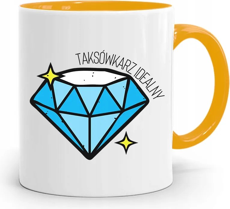 Sárga Bögre Taxisofőrnek Tökéletes Ajándék fényképes nyomtatással