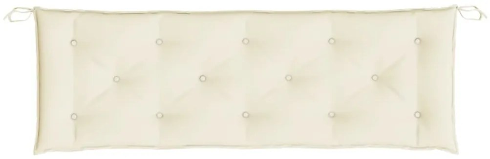 krémszínű oxford szövet kerti padpárna 150 x 50 x 7 cm