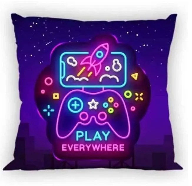 Gamer Neon párnahuzat 40x40 cm