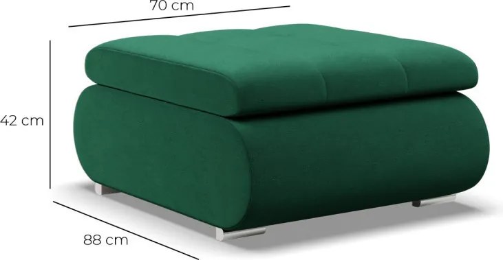 Tokio puff, bársony, zöld