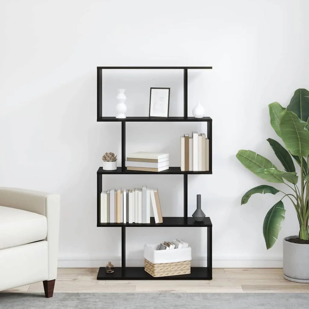 Könyvespolc Fekete 70 x 24 x 129 cm Faanyag