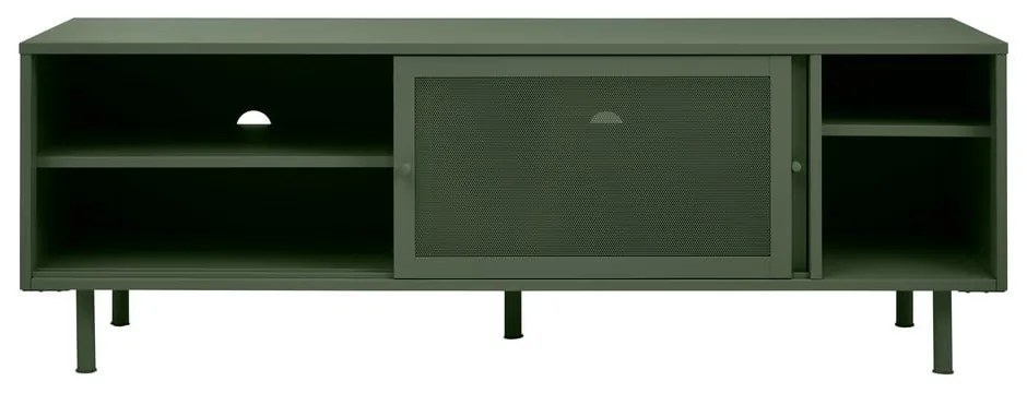 Sötétzöld fém TV-állvány 160x55 cm Veep – Unique Furniture
