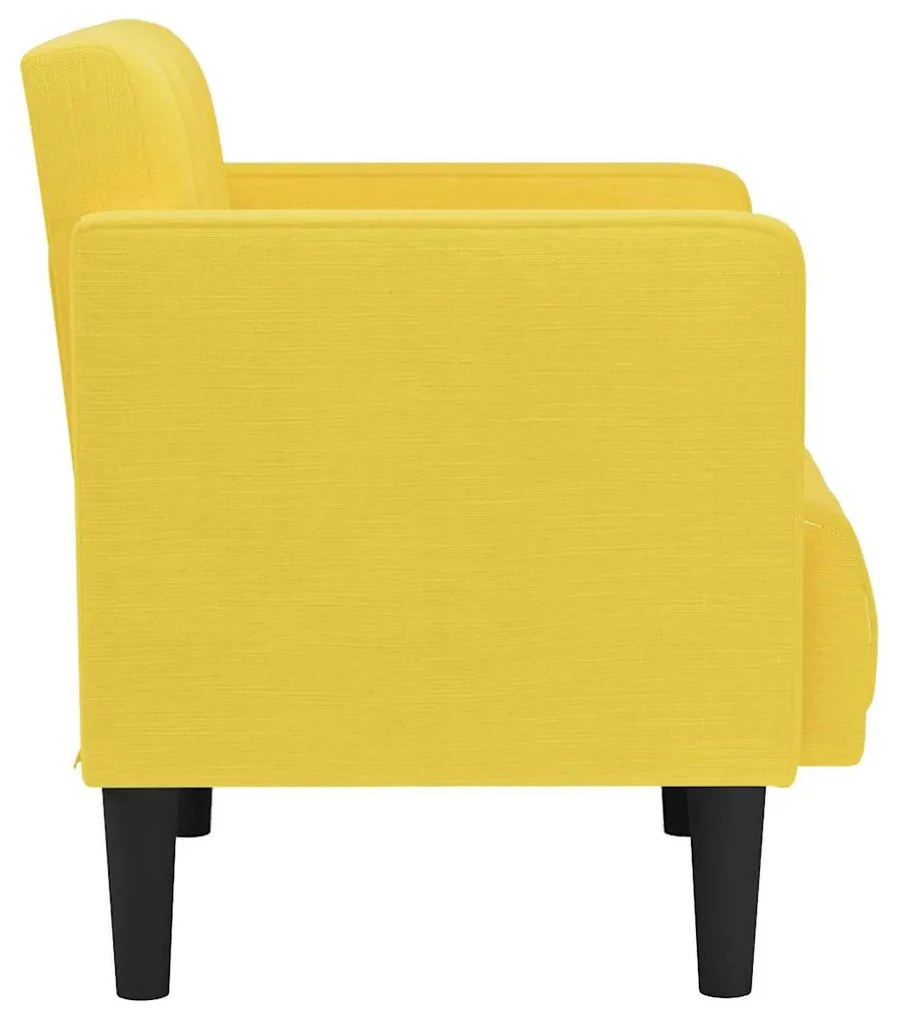 világossárga szövet kanapészék karfás szék 53 cm