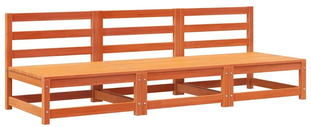 vidaXL 3 db viaszbarna tömör fenyő kar nélküli kerti kanapé 70x70x67cm