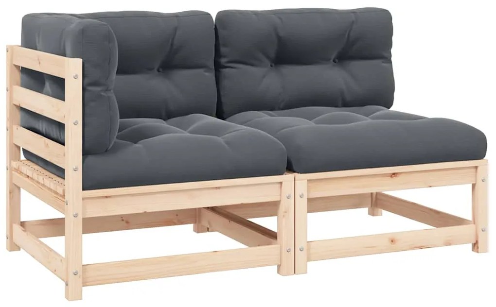 vidaXL 2 részes tömör fenyőfa kerti ülőgarnitúra párnával