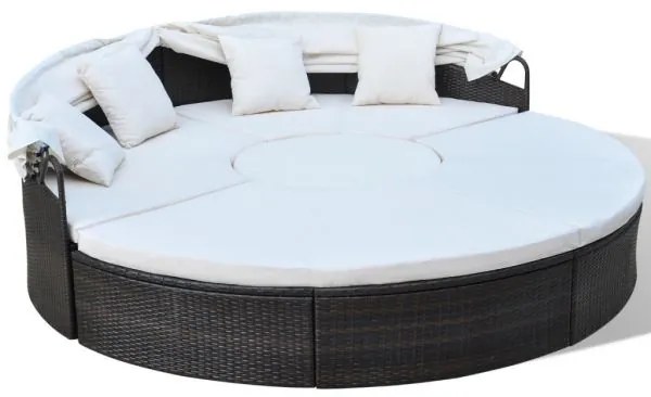 Casaria® Rattan kerti ágy LAZY BIG - barna 230 cm