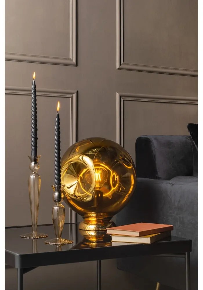 Swirl világosbarna üveg gyertyatartó, magasság 26,5 cm - PT LIVING