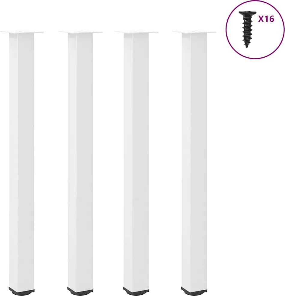 vidaXL 4 db fehér bárasztal láb 110-112 cm acél