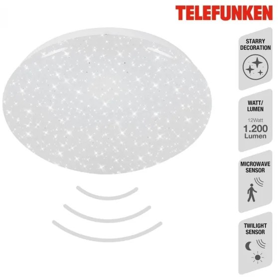 Telefunken 601706TF - LED Mennyezeti lámpa érzékelővel LED/12W/230V átm. 27 cm