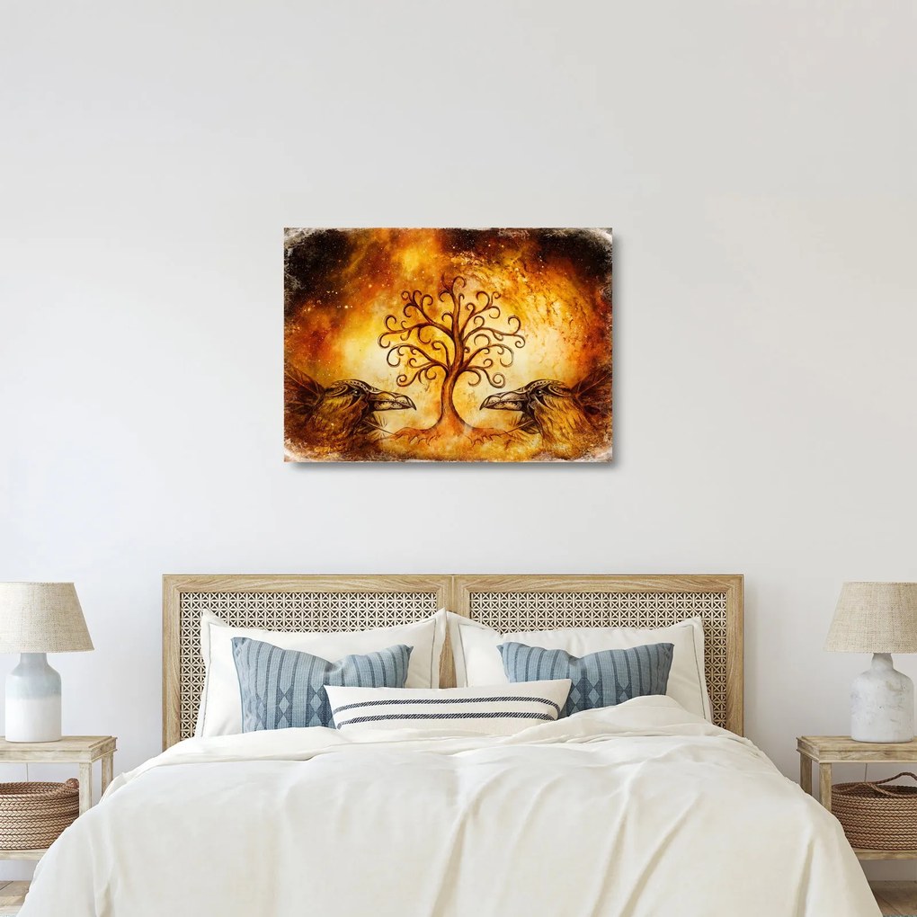 Természetes absztrakt kép fáról (üvegen) (70x50 cm)