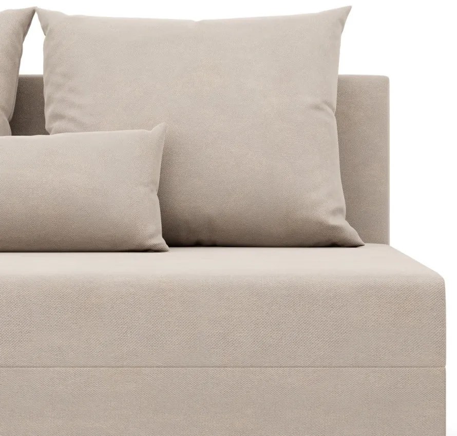 Nobu sarokkanapé, bársony, univerzális oldal, bézs