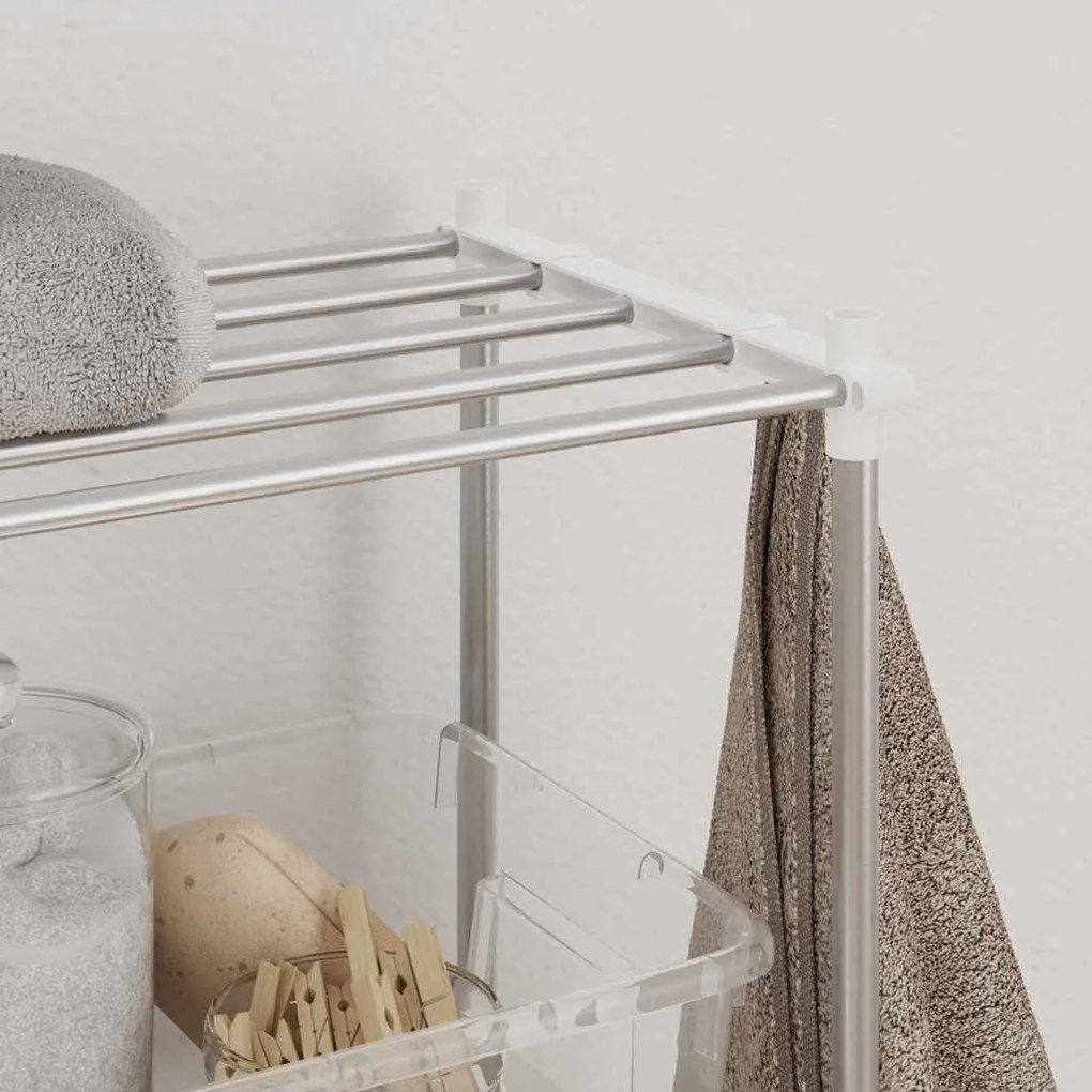 Mosógép polc polcokkal Fehér 63 x 27 x 136 cm Alumínium