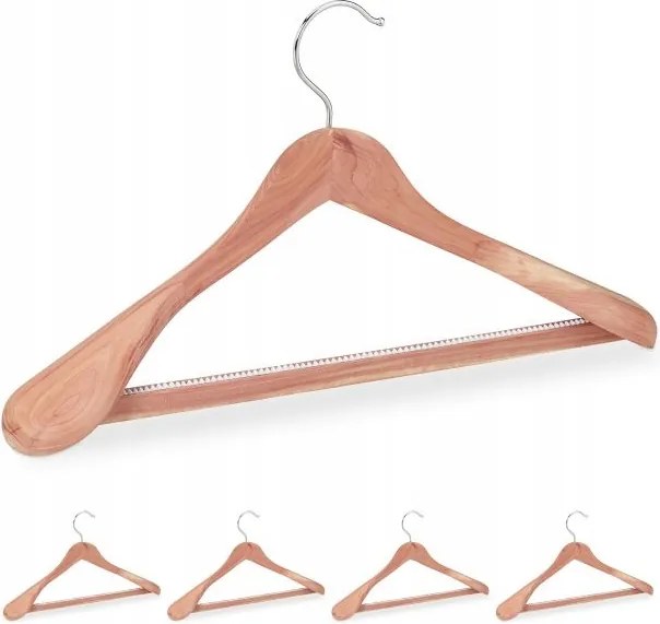 5 db-os ruhaakasztó szett cédrusfából Relaxdays