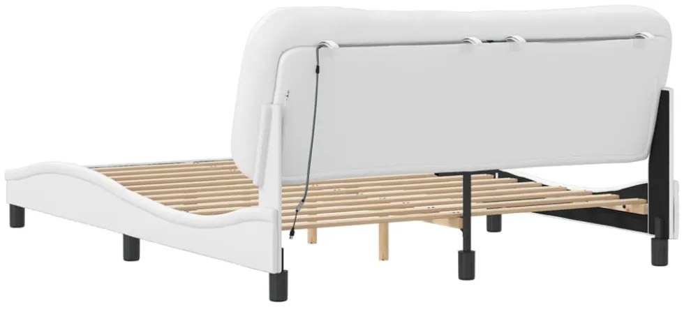 fehér ágykeret LED-ekkel matrac nélkül Hvar 160 x 200 cm