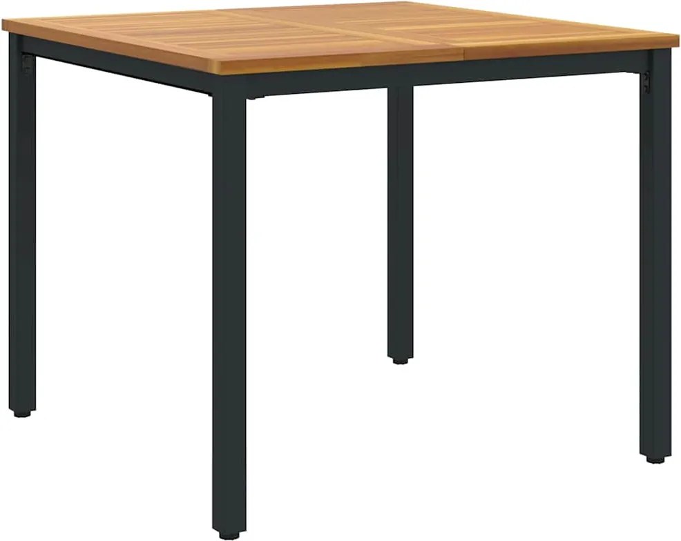 vidaXL Kültéri Asztal Természetes és fekete 90 x 90 x 75 cm