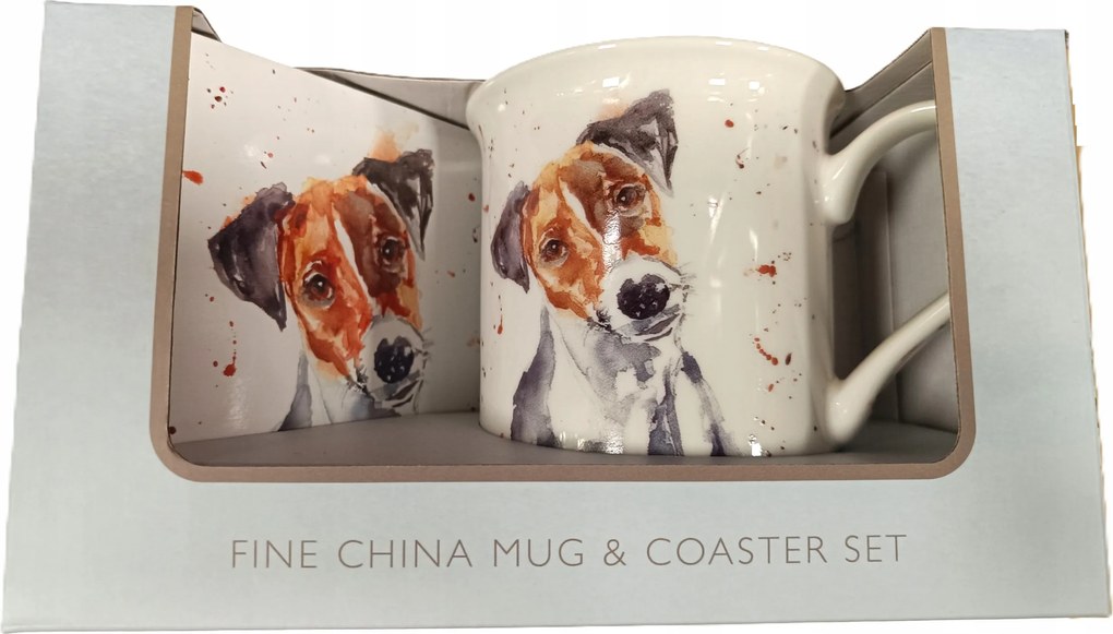 Porcelán bögre alátéttel Jack Russell terrier 270ml
