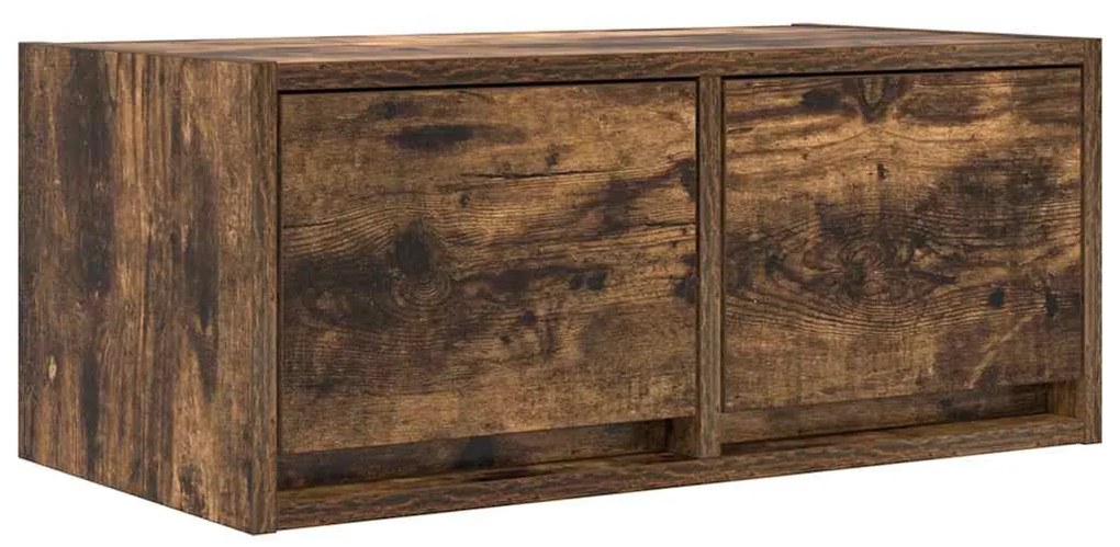 2 db füstös tölgy színű szerelt fa TV-szekrény 60x31x25,5 cm