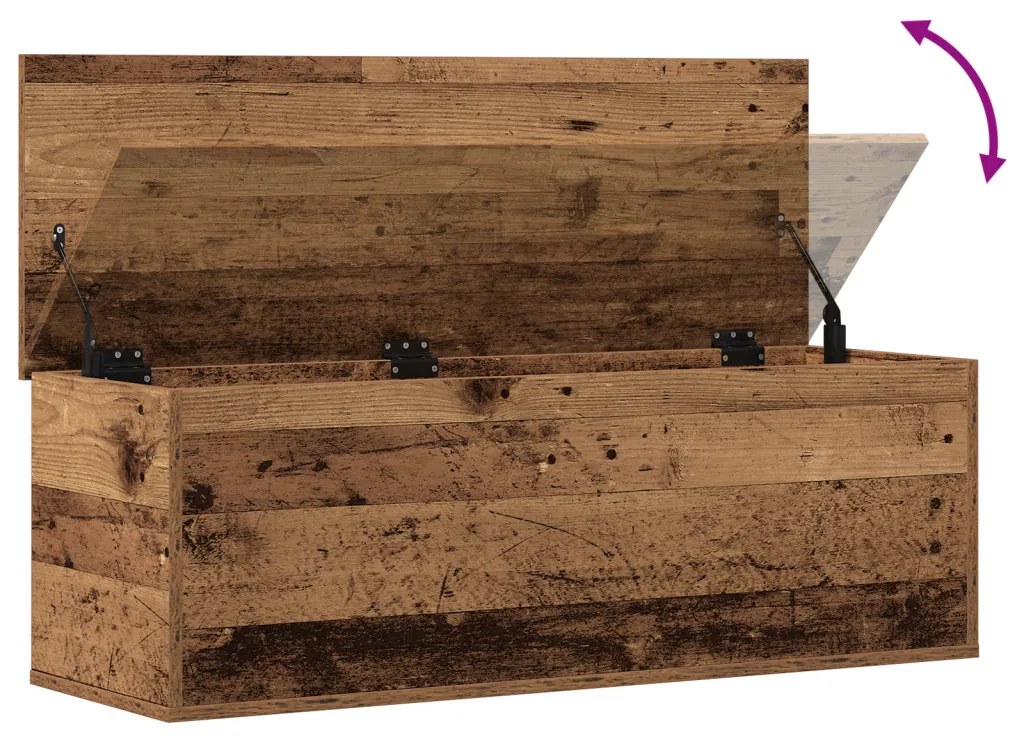 Tárolódoboz Régi Fa 102x35x35 cm Műgyanta Fa