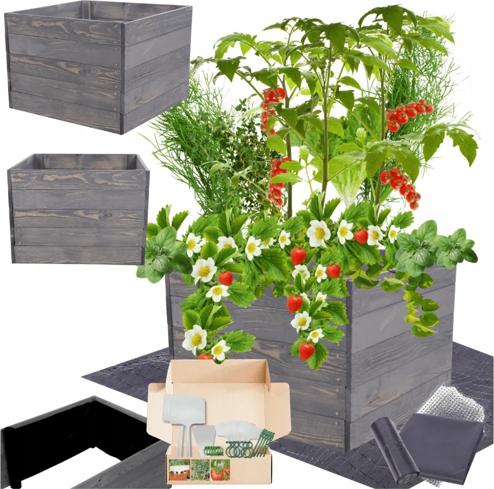 Magasított ágyás zöldséges ládák inspector virágtartó impregnáló 45x100x60