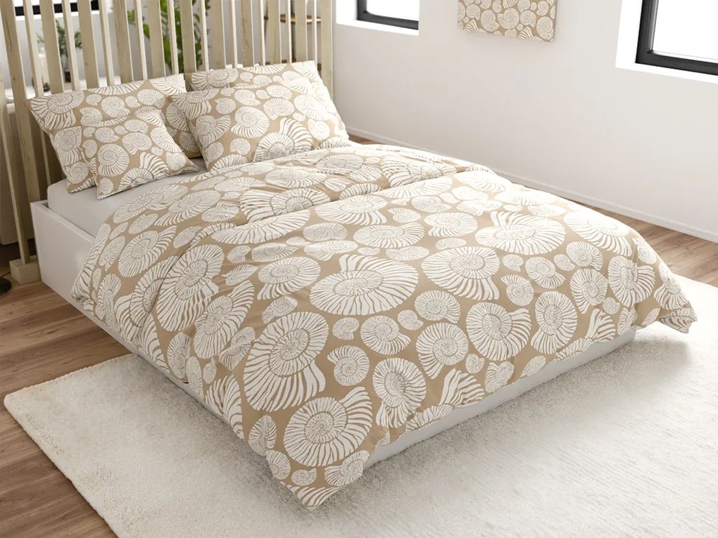 Mikroszálas ágyneműhuzat SNAIL SHELL barna Ágyneműhuzat mérete: 2 db 70 x 90 cm | 200 x 220 cm