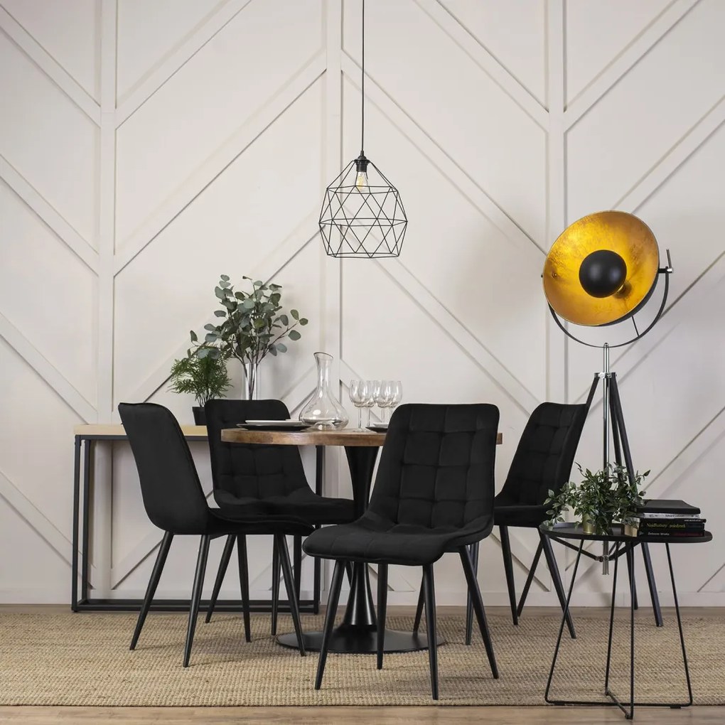 LINO Asztal 100 cm Rusztikus tölgy/fekete
