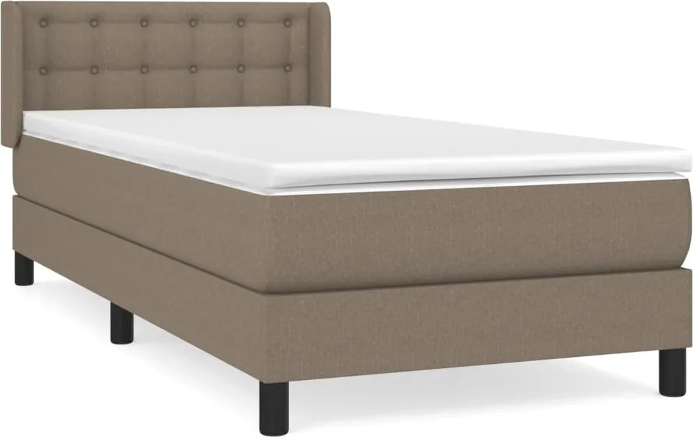 vidaXL tópszínű szövet rugós ágy matraccal 100 x 200 cm