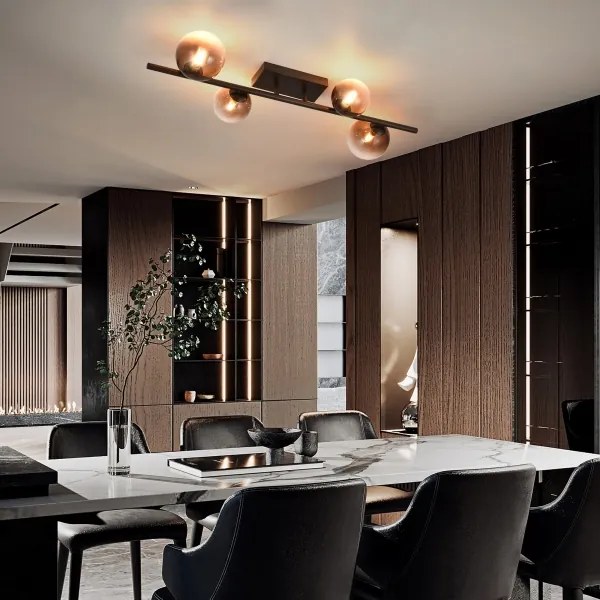 Brilagi - LED felületre szerelhető csillár MILLA 4xG9/3W/230V barna/füstbarna