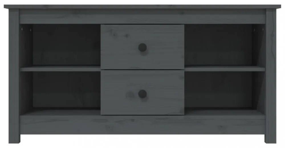 szürke tömör fenyőfa TV-szekrény 103 x 36,5 x 52 cm