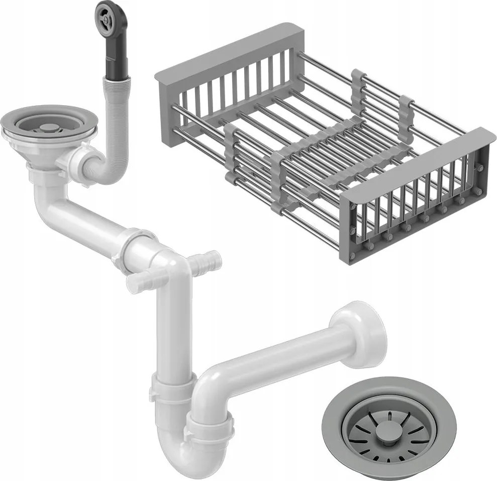 Kosár Teleszkópos Mosogató Szifon Man 1KOM Szürke