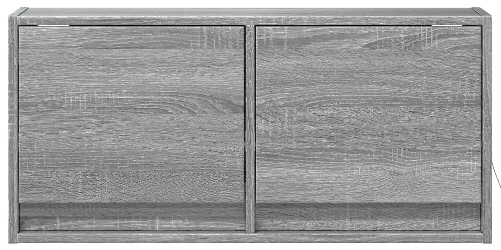 szürke sonoma színű fali TV-szekrény LED-del 80x31x35 cm