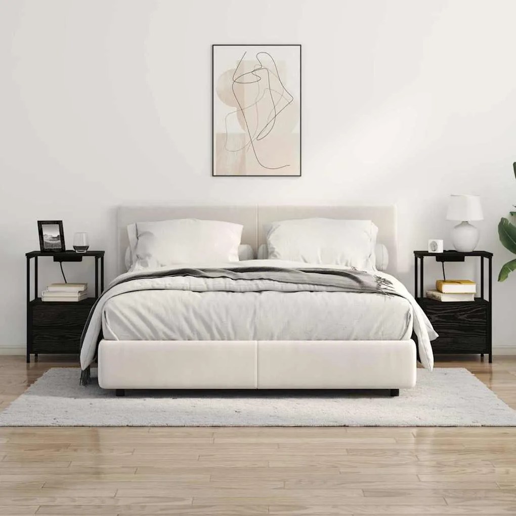 vidaXL Éjjeliszekrény 2 pcs Fekete tölgy 40 x 31 x 60 cm Faanyag