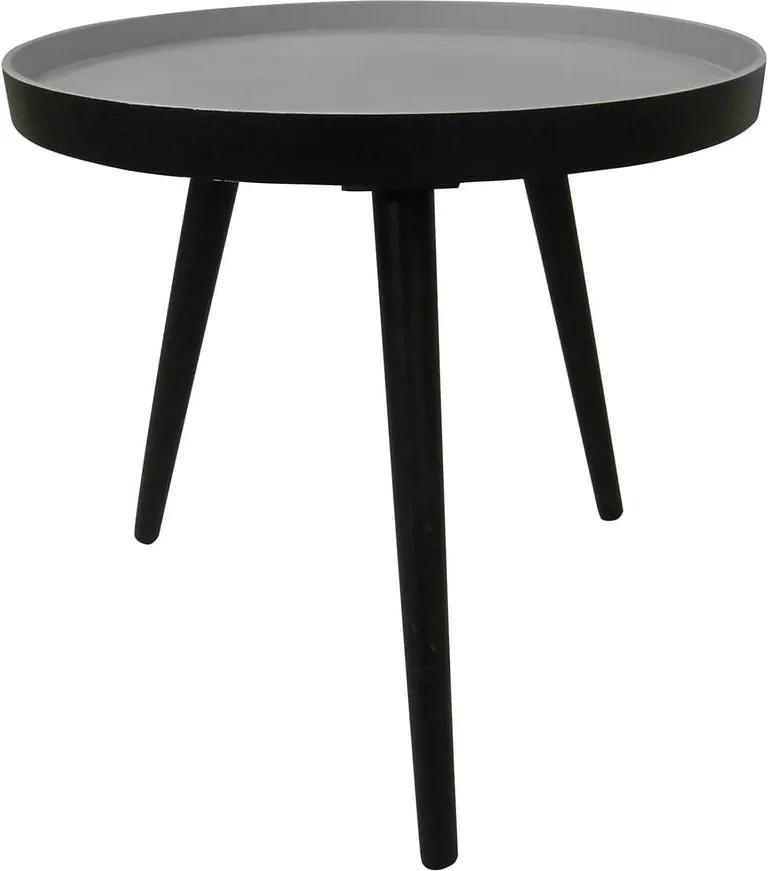 Sasha fekete tárolóasztal, ⌀ 41 cm - WOOOD