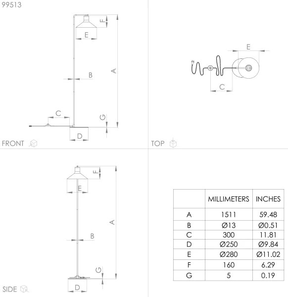Eglo 99513 - Állólámpa ABREOSA 1xE27/28W/230V