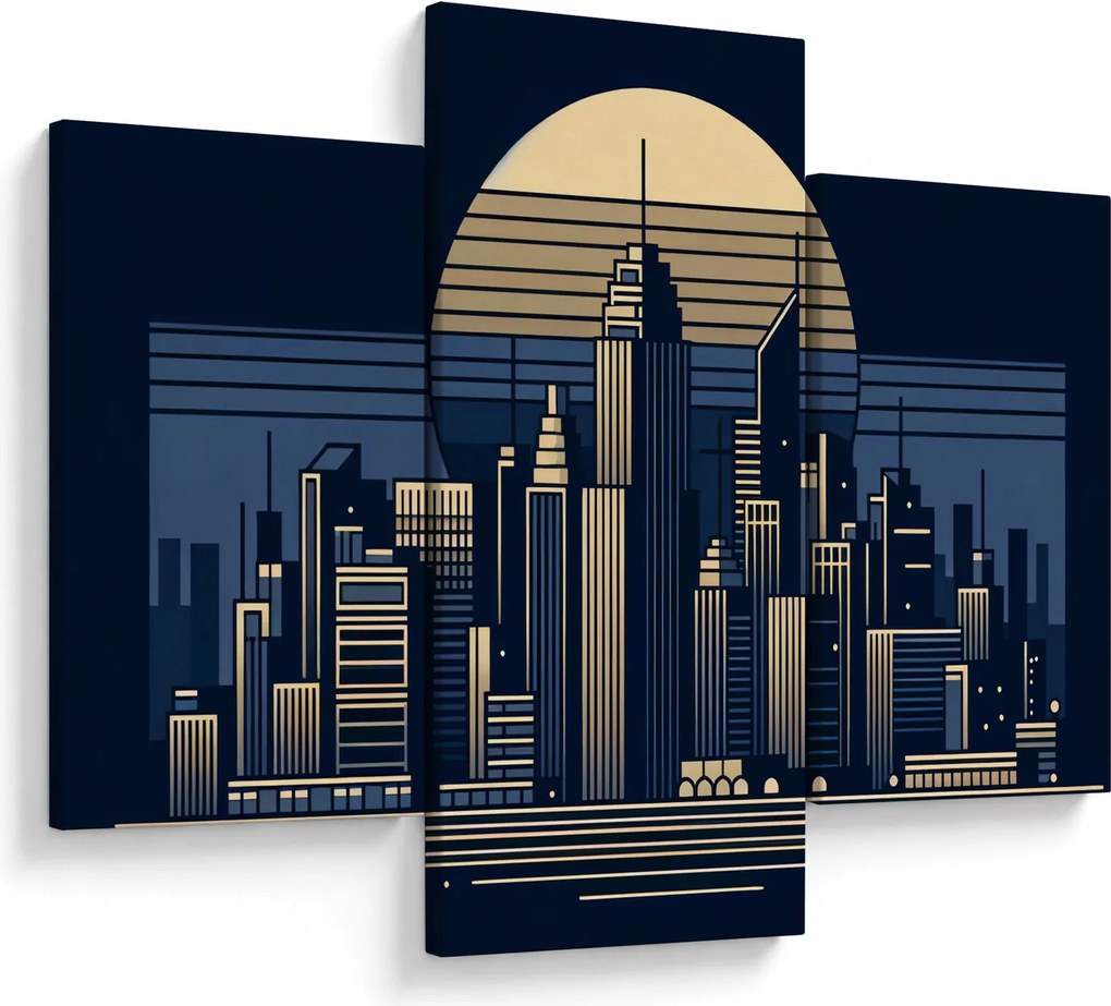 Kép – Geometrikus város (90x60 cm)