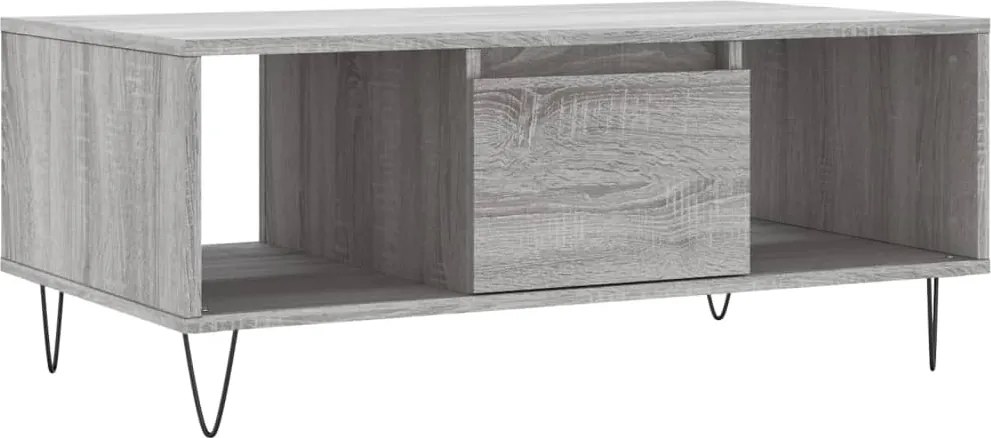 vidaXL szürke sonoma színű szerelt fa dohányzóasztal 90 x 50 x 36,5 cm