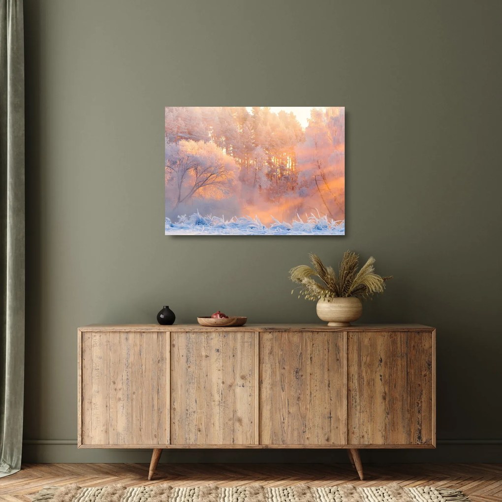 Kép - fagyos hajnal (üvegen) (70x50 cm)