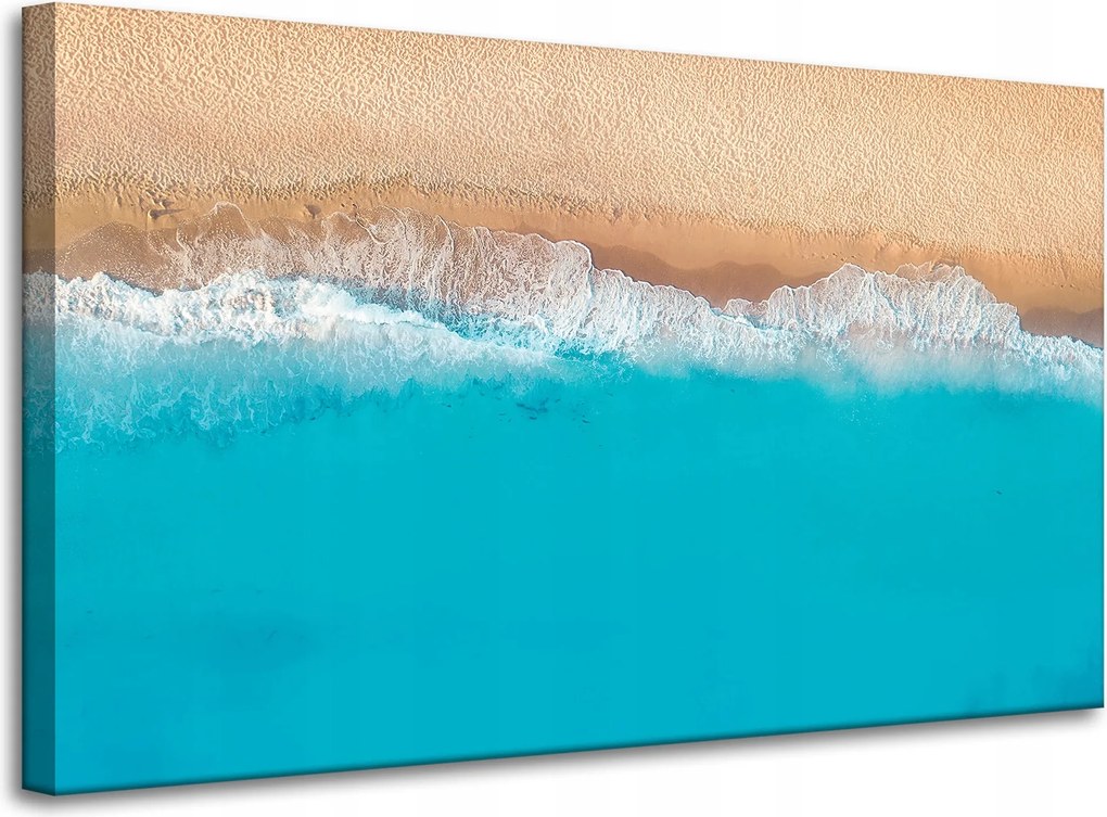 Vászonkép Tengerpart Víz Hullámok Kék 100x60 cm Ideális ajándék