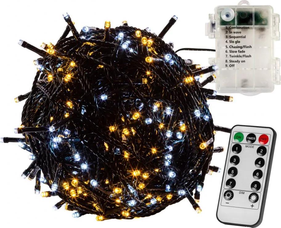 VOLTRONIC® Fényfüzér 100 LED Fehér mix sötét + vezérlő