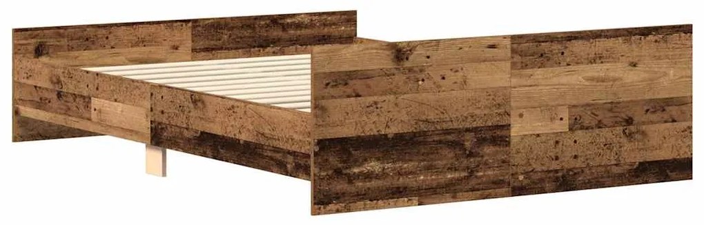 antik fa szerelt fa ágykeret matrac nélkül 135x190 cm